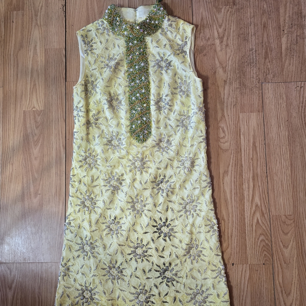 Elegant Yellow Floral Dress